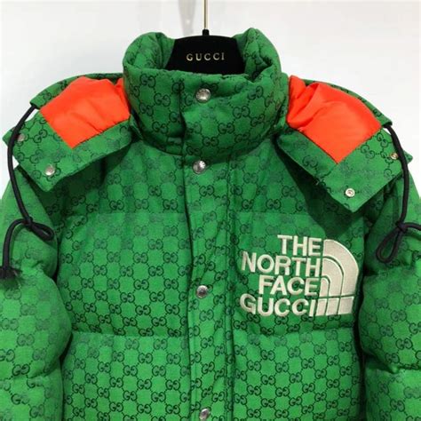 gucci north face green puffer